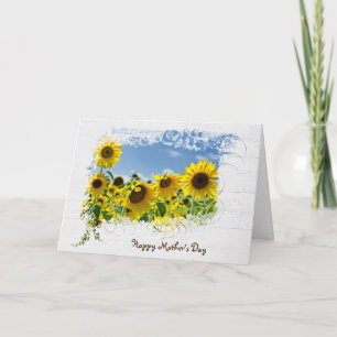 Moederdag Zonnebloemveld Kaart