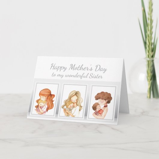Moederdag zuster Mam & Child Love Card Kaart (Voorkant)