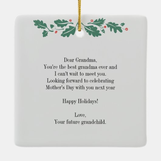 Moederdag Zwangerschap Ultrasound Grandma Keramisch Ornament (Achterkant)