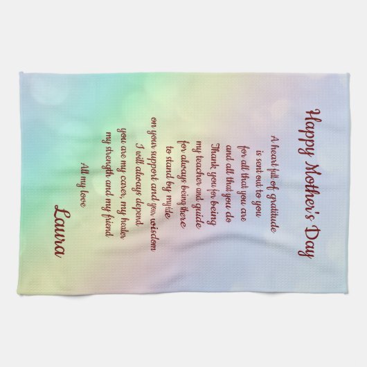 Moederdaggedicht ontwerp theedoek (Horizontaal)