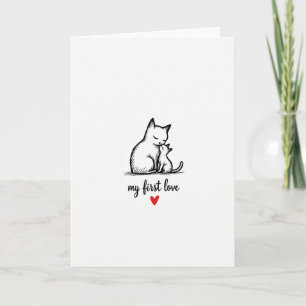 Moederdagkaart Eerste Kattenliefde Kaart