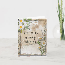 Moederdagkaart in vintage tuinstijl bedankkaart