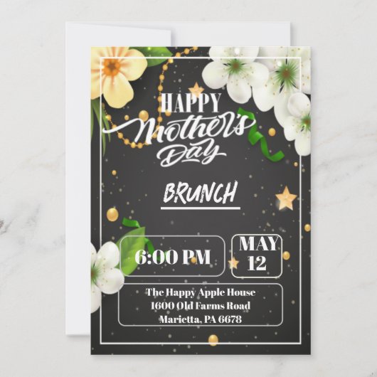 Moederdagkaart met cadeau en bloemen feestdagenkaart (Voorkant)