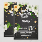 Moederdagkaart met cadeau en bloemen feestdagenkaart (Voorkant / Achterkant)