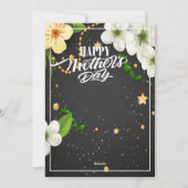 Moederdagkaart met cadeau en bloemen feestdagenkaart (Achterkant)