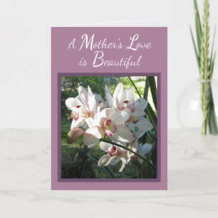 Moederdagkaart met een Moederliefde met Orchideeën Kaart