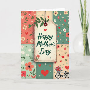 Moederdagkaart met Gequilte Bloemen Kaart