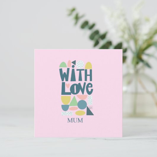 Moederdagkaart met moderne handgeschreven tekst en (Staand voorkant)