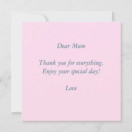 Moederdagkaart met moderne handgeschreven tekst en (Achterkant)