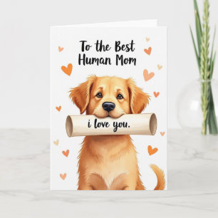 Moederdagkaart met puppy-liefde kaart