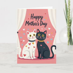 Moederdagkaart met zoete katten kaart