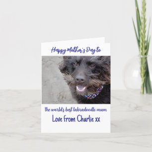 Moederdagkaart voor de beste labradoodle-moeder te feestdagen kaart