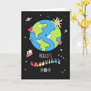 Moederdagkaart voor de Groovy Moeder van de Wereld Kaart