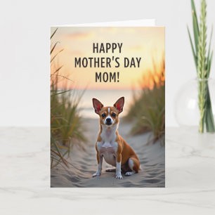 Moederdagkaart voor honden aan de kust kaart