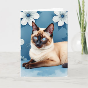 Moederdagkaart voor katten met blauwe ogen kaart