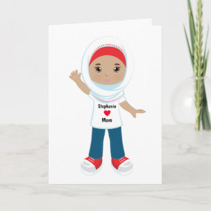 Moederdagkaart voor moslima meisjes kaart