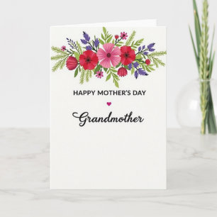 Moederdagkaart voor oma met botanisch ontwerp kaart