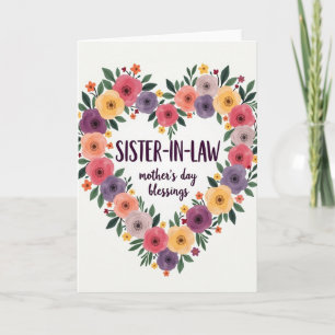 Moederdagkaart voor schoonzus met bloemmotief kaart