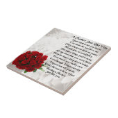 Moedergedicht - Ontwerp rode rozen Tegeltje (Zijkant)