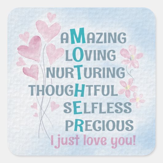 Moederhart Vierkante Sticker (Voorkant)