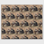 Moederkat en kittens cadeaupapier (Vlak)