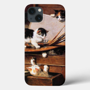 Moederkat en Kittens op tafel iPhone 13 Hoesje