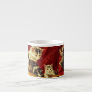 Moederkat en Kittens spelen met gitaar Espresso Kop