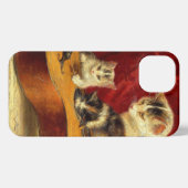 Moederkat en Kittens spelen met gitaar iPhone Hoesje (Achterkant horizontaal)