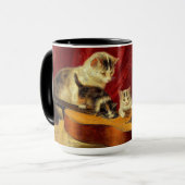 Moederkat en Kittens spelen met gitaar Mok (Voorkant links)