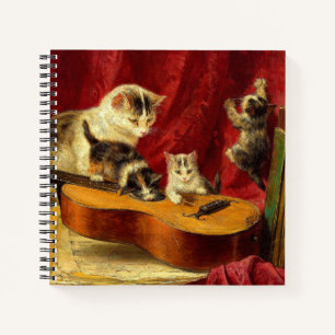 Moederkat en Kittens spelen met gitaar Notitieboek