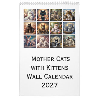 Moederkatten met Kittens Muurkalender 2027 Kalender