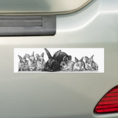 Moederkonijn en baby's bumpersticker (Op auto)
