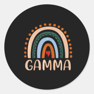 Moederkunst   Gamma Rainbow Grandma Cute Birthday Ronde Sticker