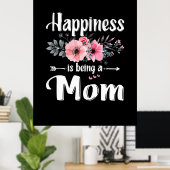 Moederkunst | Geluk is een moederdag Poster (Thuiskantoor)