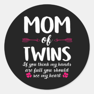 Moederkunst | Mam van Twins Birthday Ronde Sticker