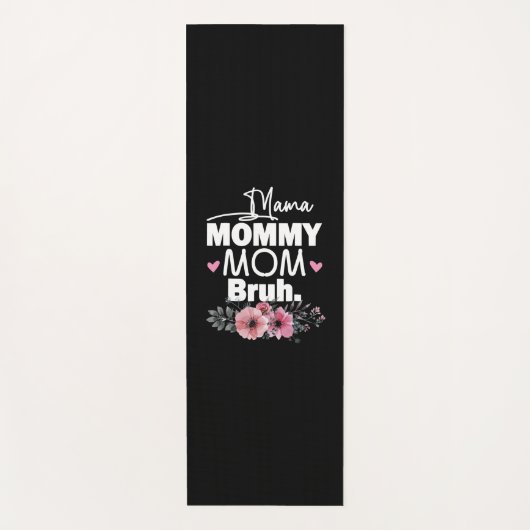 Moederkunst | Mama mama Bruh Floral Birthday Yogamat (Voorkant)