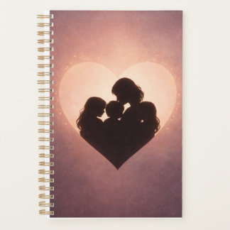 Moederliefde – Moeder van 3 Kinderen Hart Silhouet Planner