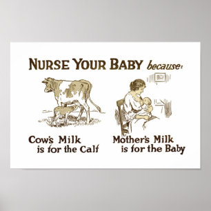 Moedermelk is voor baby's poster