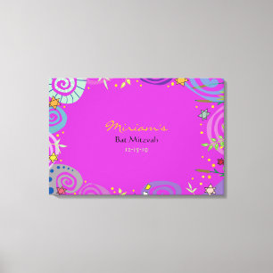 MOEDERNATUUR ZWIRL Bat Mitzvah tekent aan boord Canvas Afdruk