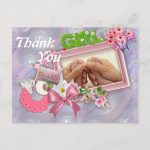 Moederparels die een babymeisje baren briefkaart