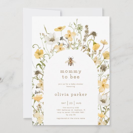 Moeders Beste Baby Shower Boho Wilde Bloemen Kaart (Voorkant)