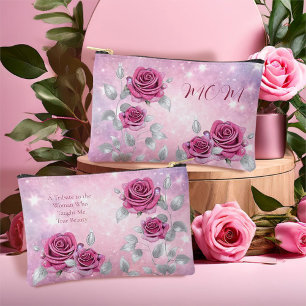 Moeder's Cerise Roze Glans Roos Make-up Cosmetisch Etui