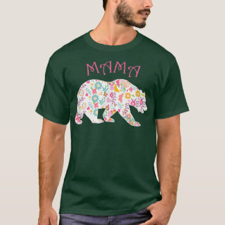 Moeders DagRoze Floral Best Mama BearGift T-shirt