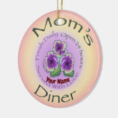Moeders Diner aangepaste naam Keramisch Ornament (Links)