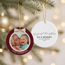Moeder's Eerste Kerstdag Foto Witte Strik KersenRo