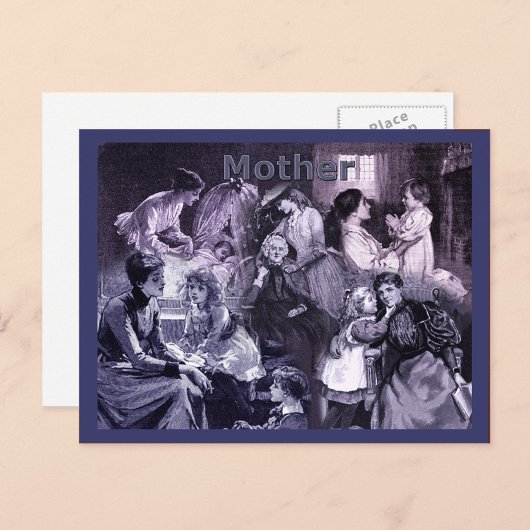  moeders en kinderen Collage Briefkaart
