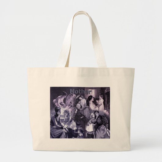  moeders en kinderen Collage Grote Tote Bag (Voorkant)