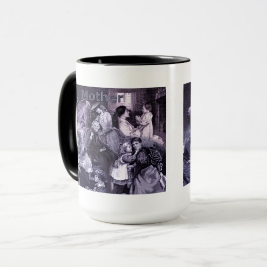 moeders en kinderen Collage Mok (Voorkant links)