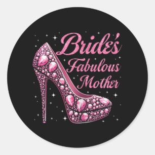 Moeder's Fabulous Bride Happy Wedding Dag Ronde Sticker