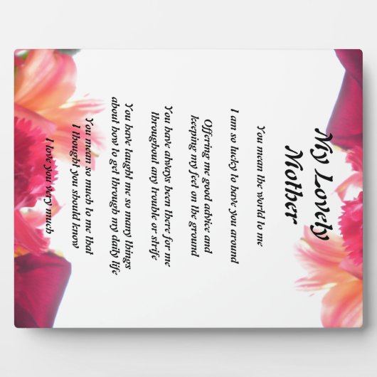 Moeder's gedicht fotoplaat (Voorkant)